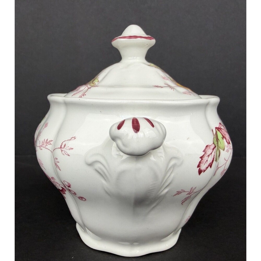 Vintage Ridgway English Garden 4424 Sugar Bowl with Lid, Floral Pattern - Picture 4 of 11